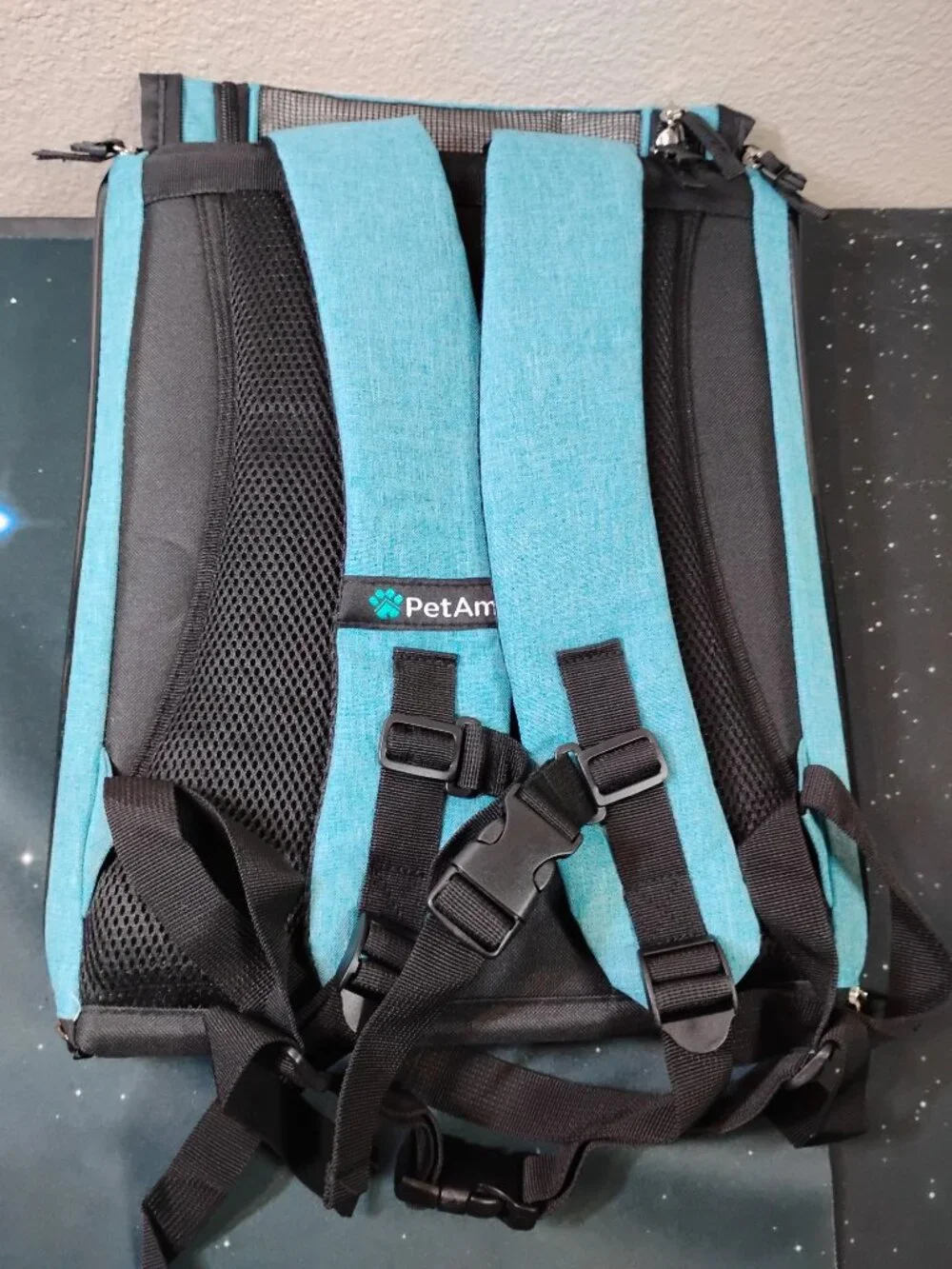 PetAmi Pet Carrier Backpack Teal Blue for Small Cats Dogs Travel Hiking Approved